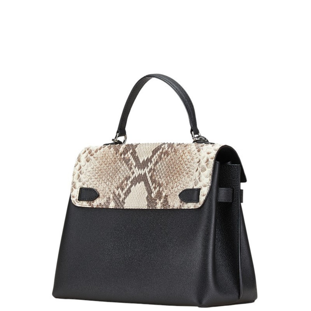 Louis Vuitton Black Python Mm Leather Handbag Me … - image 2